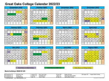 Term Dates - Great Oaks College, Great Oaks College